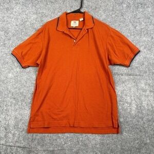 Levis Strauss Signature Polo Shirt Men's Size Large Orange Cotton Golfer Casual